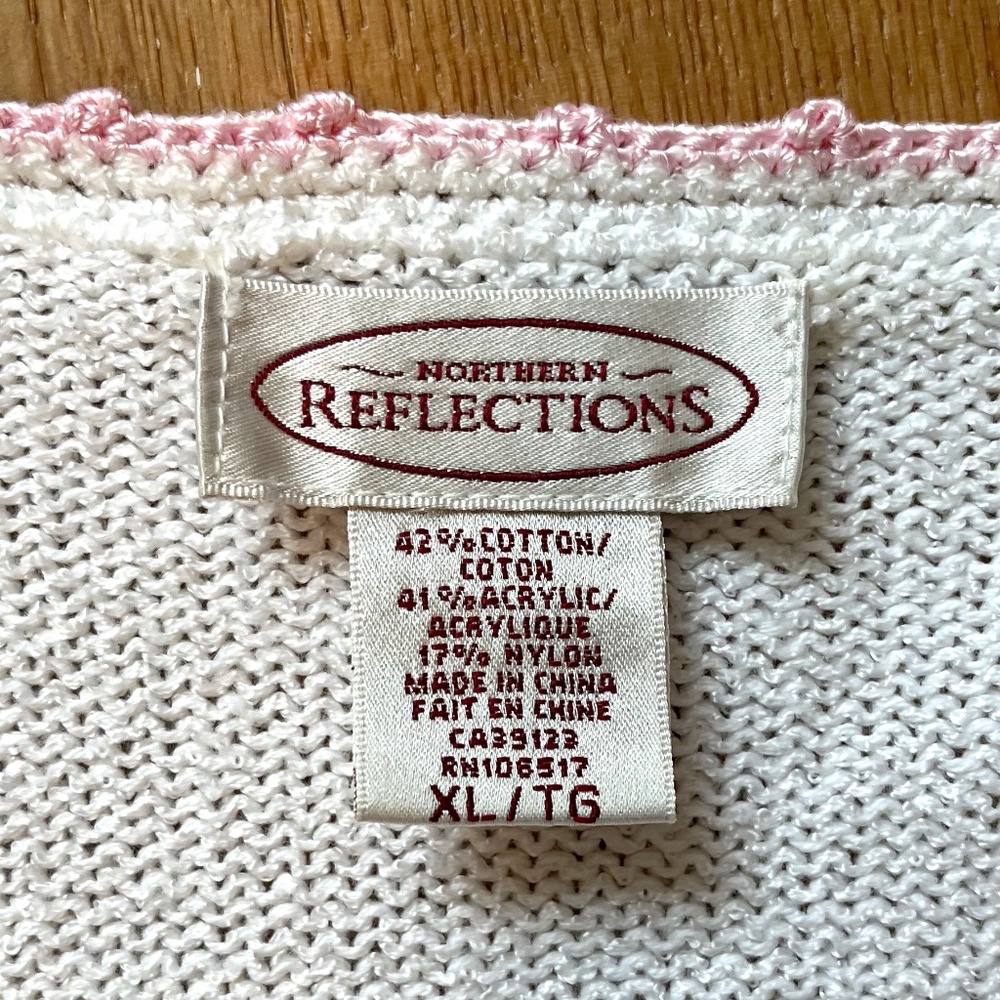 Northern Reflections Vintage Floral Embroidered Cardigan in White Cotton - Picture 5 of 8